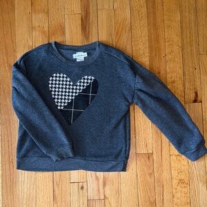 Andy & Evan Gray Heart Pattern Sweatshirt